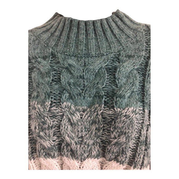 altar’d‎ state green orange ombre chunky knit mock neck sweater size medium new - Picture 7 of 16